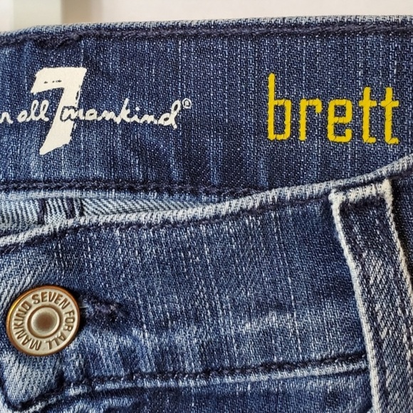 7 Seven For All Mankind Jeans Brett Bootcut Stretch Denim 36 Short - Picture 3 of 5
